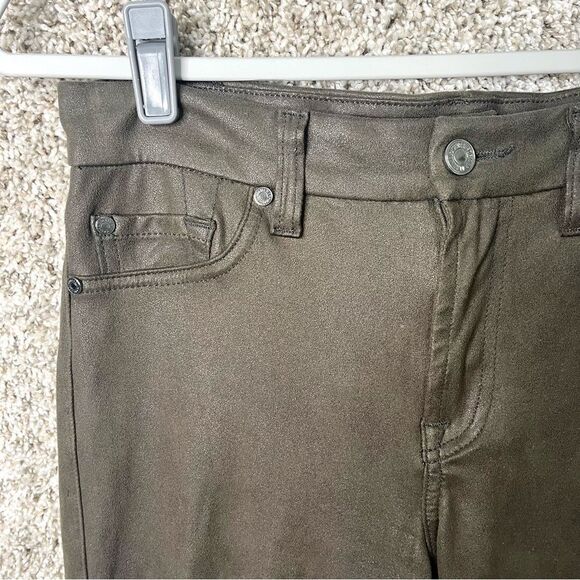 7 For All Mankind Pants Women’s 27 Green Suede Skinny - Picture 2 of 10